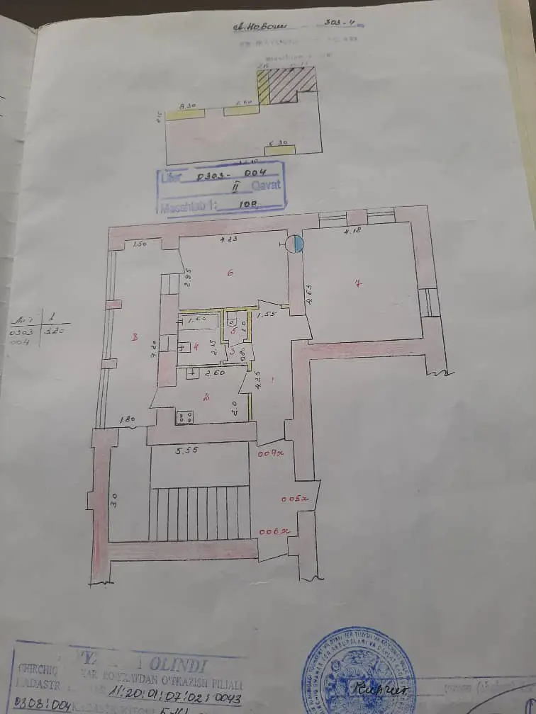 2 xonali kvartira sotiladi − 61.5 m²