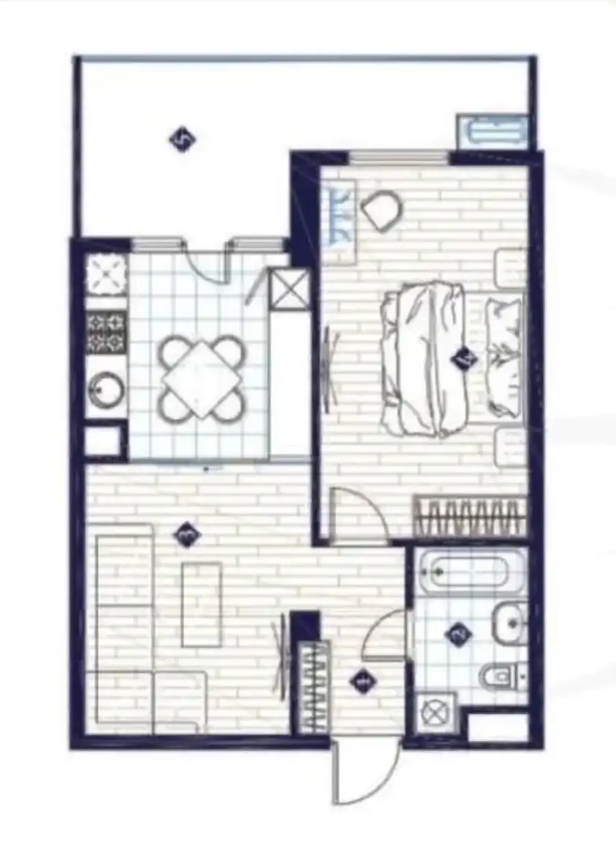 2 xonali kvartira sotiladi − 47.3 m²