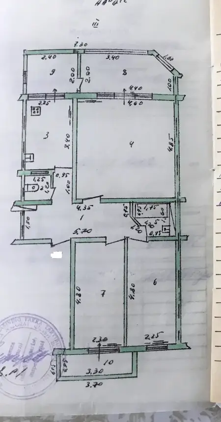 3 xonali kvartira − 86 m², 3/9 qavat