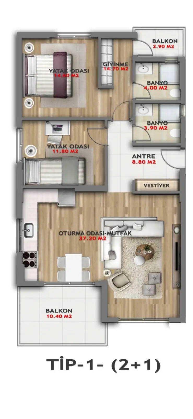 3 xonali kvartira sotiladi − 140 m²