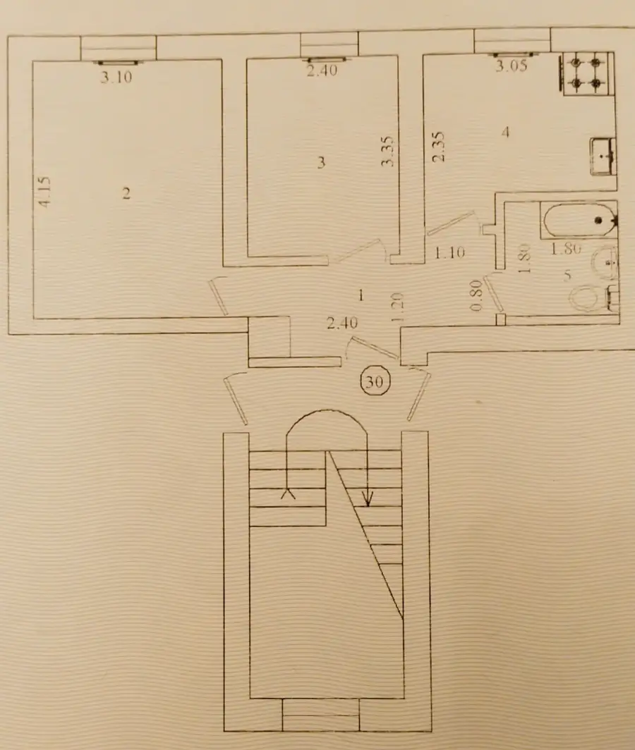 Продается 2-комнатная квартира − 35 м²