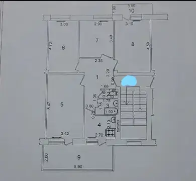 4 xonali kvartira sotiladi − 89 m²