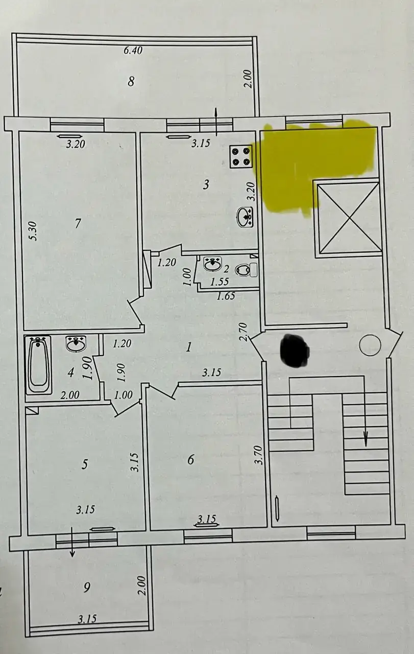 Продается 3-комнатная квартира − 92 м²