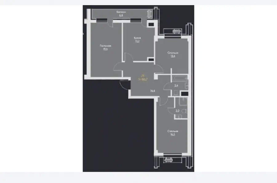 Продается 3-комнатная квартира − 89 м²