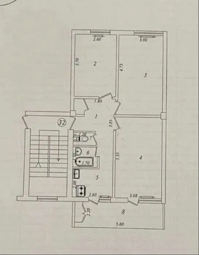 Продается 3-комнатная квартира − 70 м²