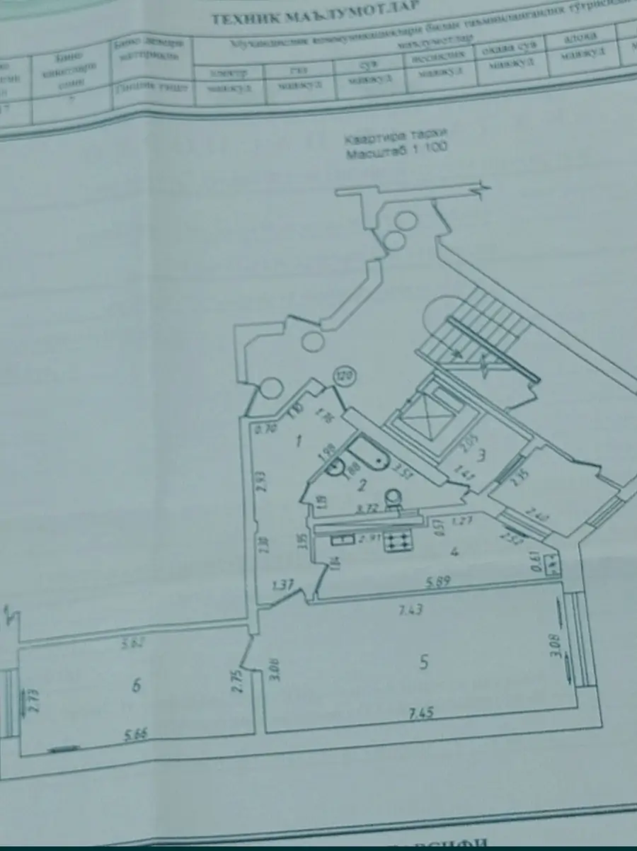 2 xonali kvartira sotiladi − 68 m²