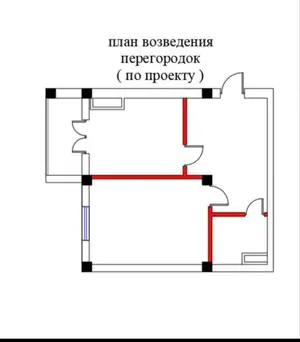 1 xonali kvartira sotiladi − 48 m²