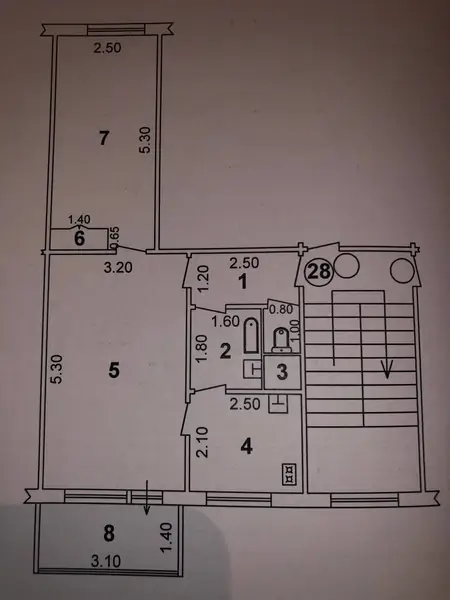 2 xonali kvartira − 47 m², 5/5 qavat