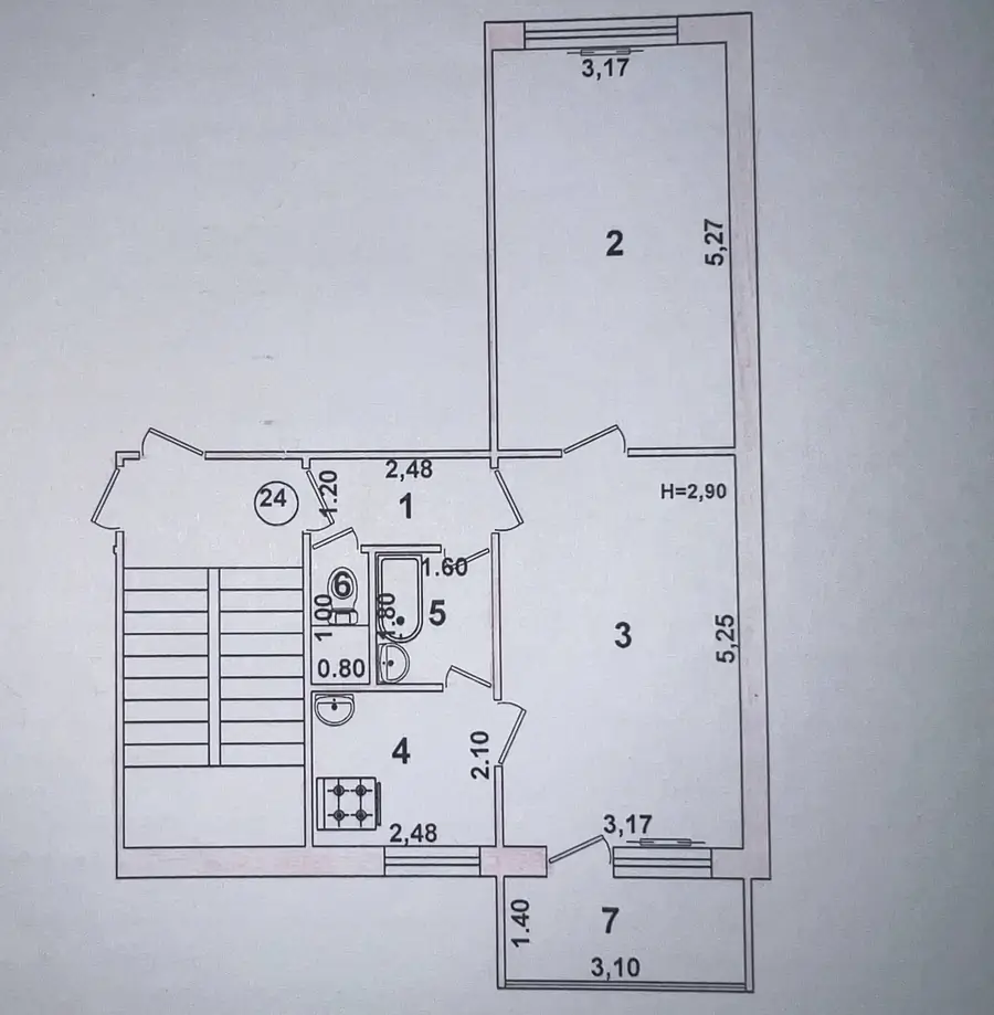 2 xonali kvartira sotiladi − 49.6 m²