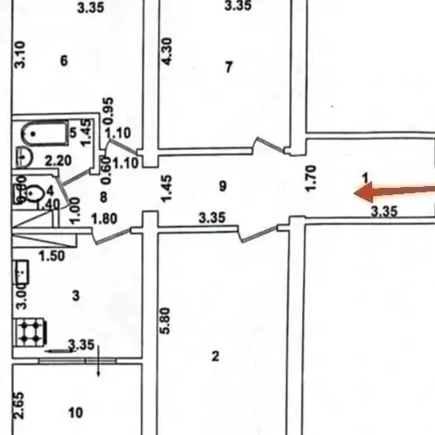 3 xonali kvartira sotiladi − 82 m²