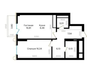 2 xonali kvartira sotiladi − 68 m²