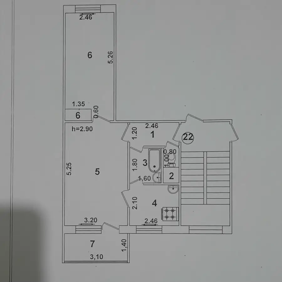 2 xonali kvartira sotiladi − 48 m²