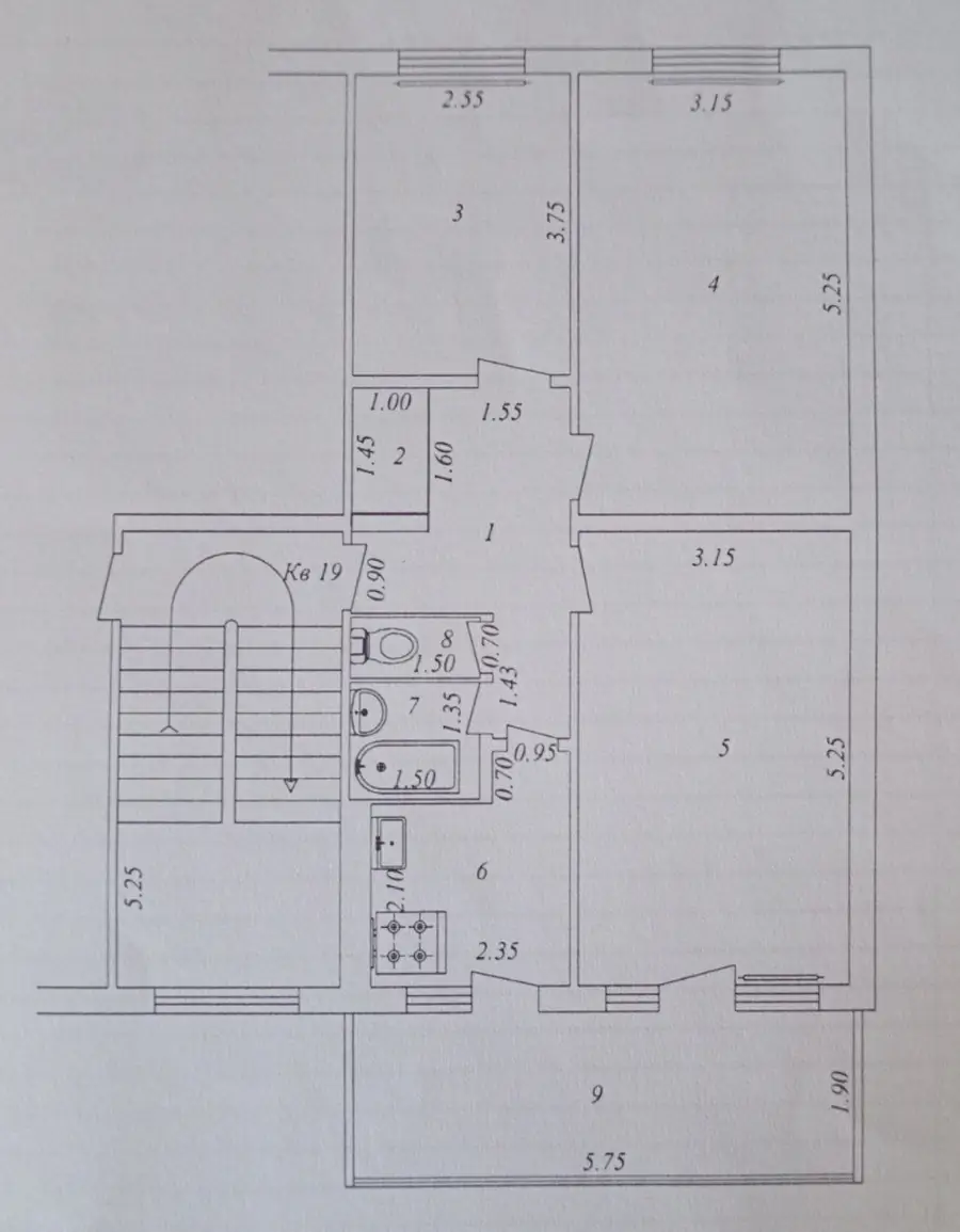 Продается 3-комнатная квартира − 70 м²