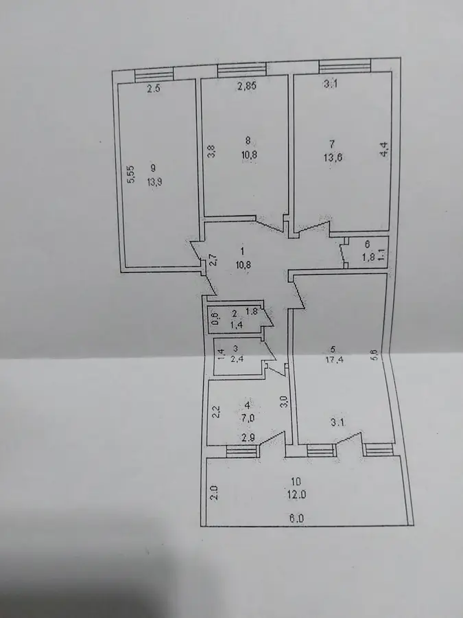 Продается 4-комнатная квартира − 92 м²